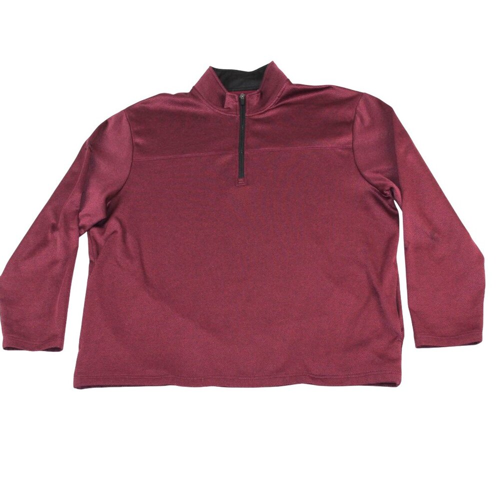 Callaway Golf Mens XL 1/4 Zip Maroon Pullover Side Pocket Jacket Athleisure Wear